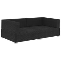 Thumbnail for Ecksofas 2 Stk. mit Auflagen Poly Rattan Schwarz