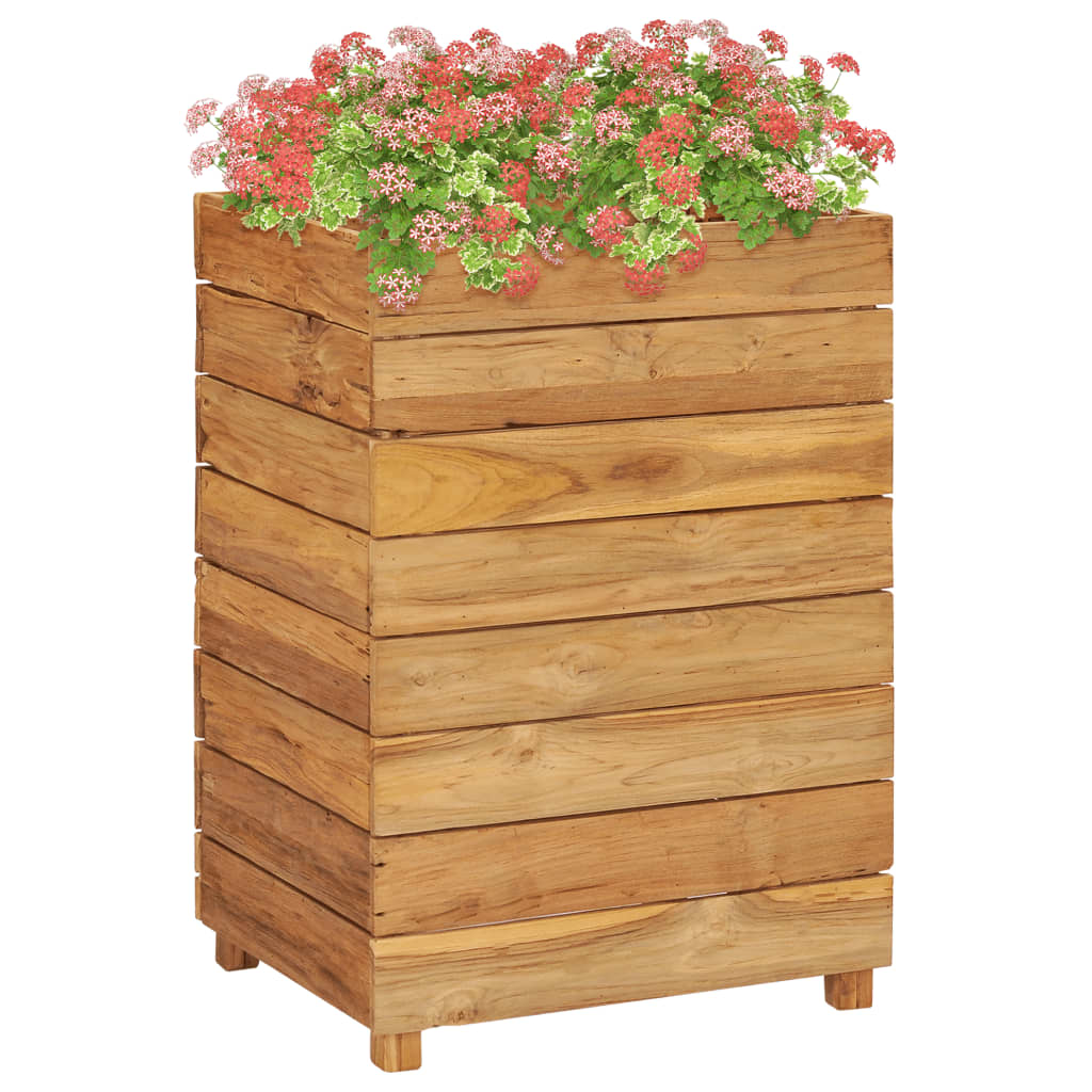 Hochbeet 50 x 40 x 72 cm Recyceltes Teakholz und Stahl