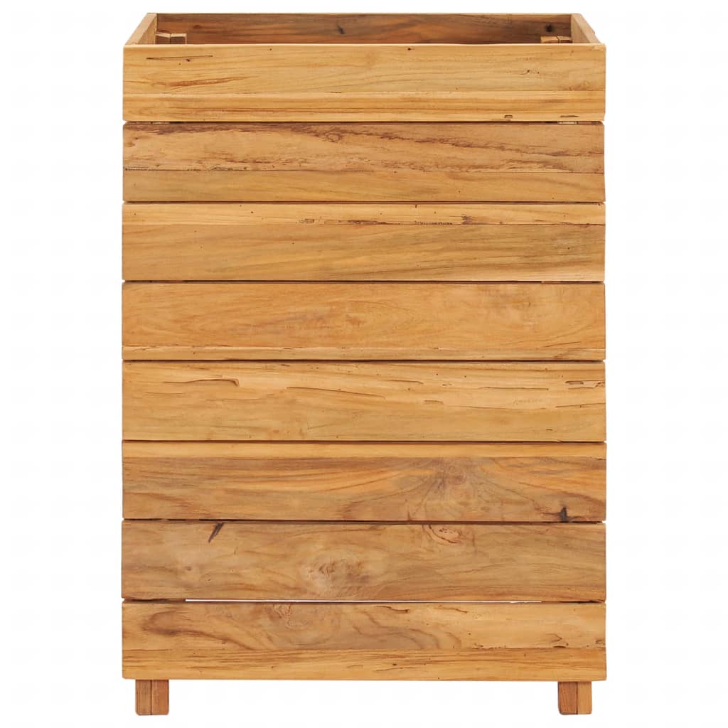 Hochbeet 50 x 40 x 72 cm Recyceltes Teakholz und Stahl