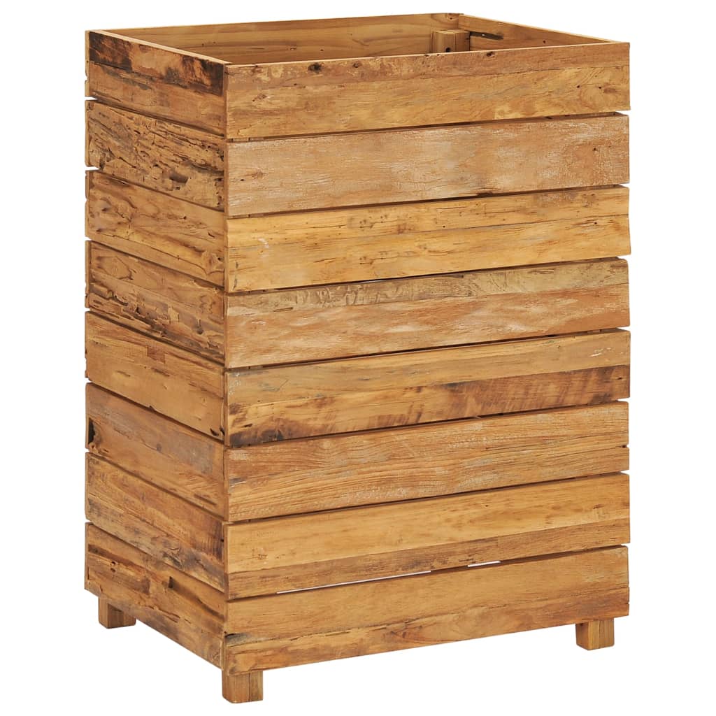 Hochbeet 50 x 40 x 72 cm Recyceltes Teakholz und Stahl