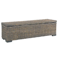 Thumbnail for Aufbewahrungsbox 120 cm Grau Kubu-Rattan und Massivholz Mango