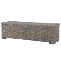Thumbnail for Aufbewahrungsbox 120 cm Grau Kubu-Rattan und Massivholz Mango