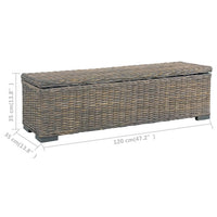 Thumbnail for Aufbewahrungsbox 120 cm Grau Kubu-Rattan und Massivholz Mango