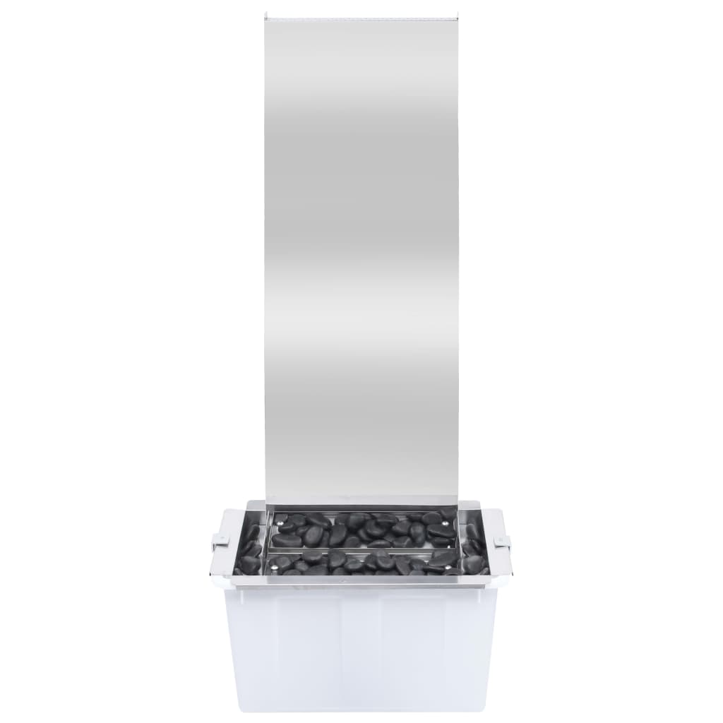 Gartenbrunnen mit Pumpe Edelstahl 90 cm Geschwungen