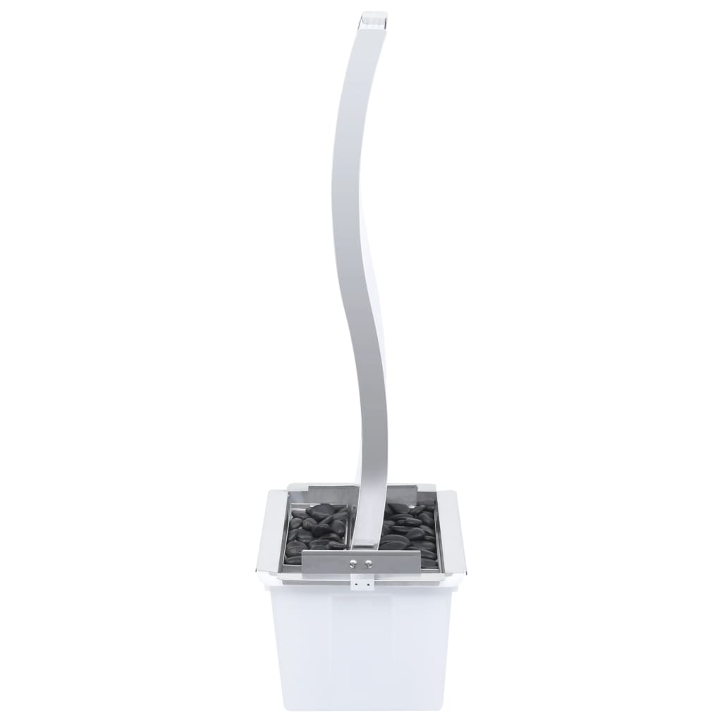 Gartenbrunnen mit Pumpe Edelstahl 90 cm Geschwungen