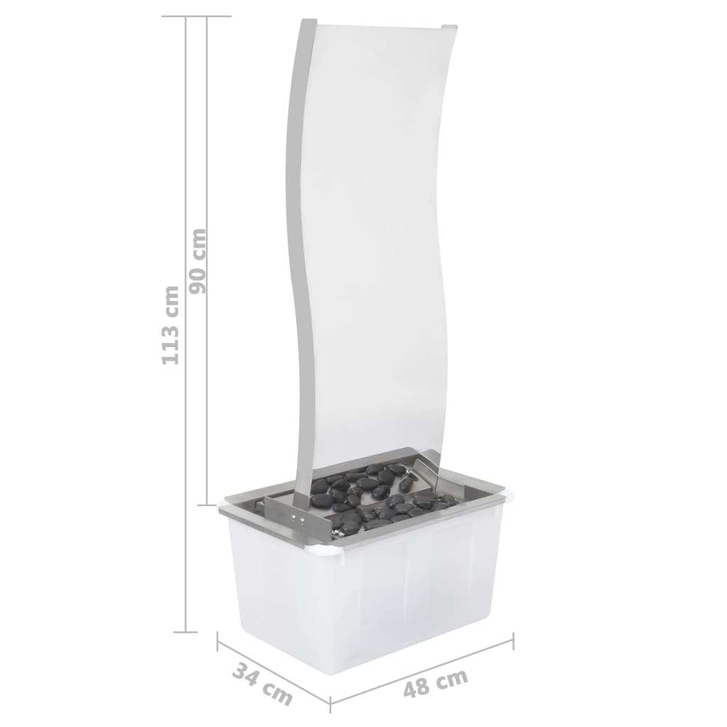 Gartenbrunnen mit Pumpe Edelstahl 90 cm Geschwungen