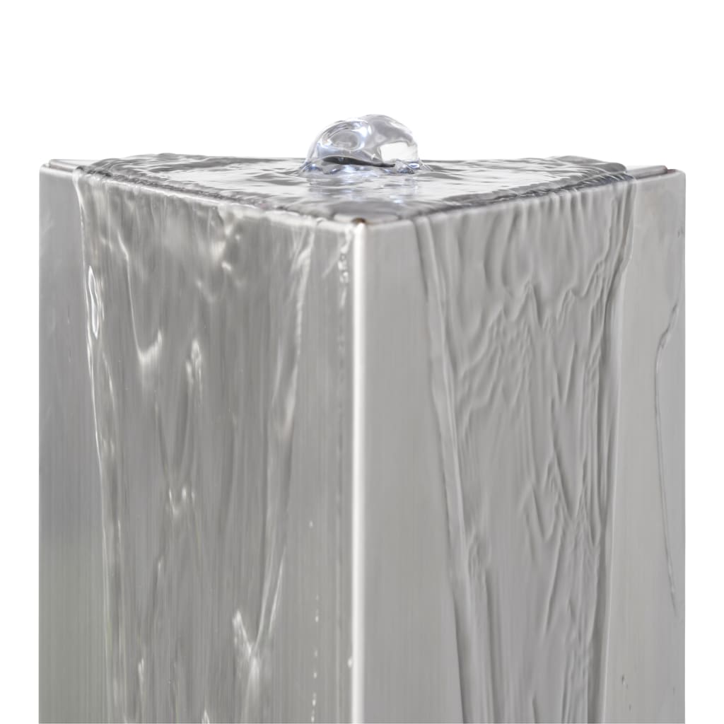 Gartenbrunnen Silbern 37,7x32,6x110 cm Edelstahl