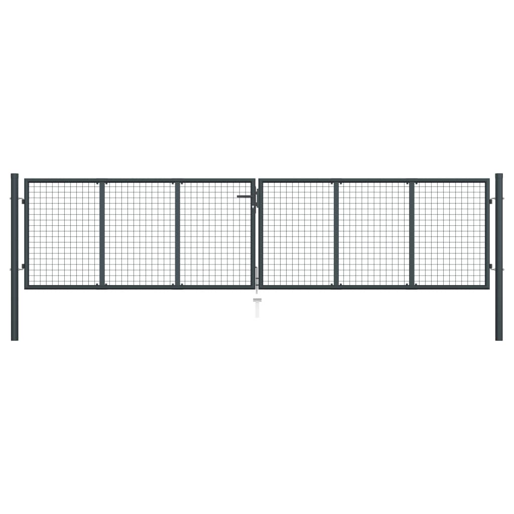 Mesh-Gartentor Verzinkter Stahl 400 x 150 cm Grau