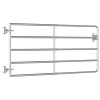 Thumbnail for 5-Rohr-Weidetor Stahl (95-170)×90 cm Silbern