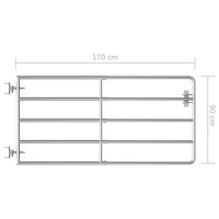 Thumbnail for 5-Rohr-Weidetor Stahl (95-170)×90 cm Silbern