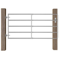 Thumbnail for 5-Rohr-Weidetor Stahl (95-170)×90 cm Silbern