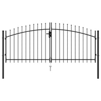 Thumbnail for Zauntor Doppelflügel mit Speerspitzen Stahl 3 x 1,25 m Schwarz