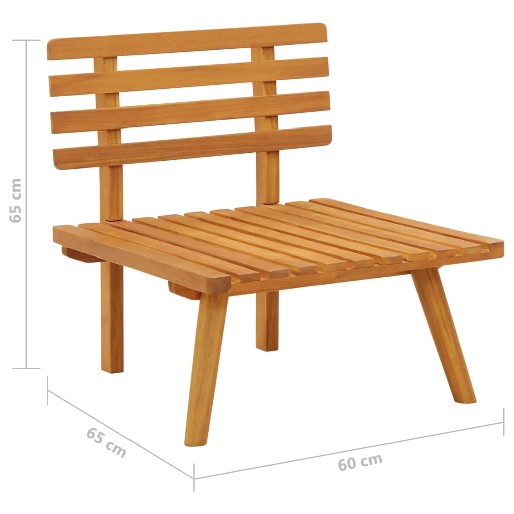 Gartenstuhl mit Auflagen Akazie Massivholz