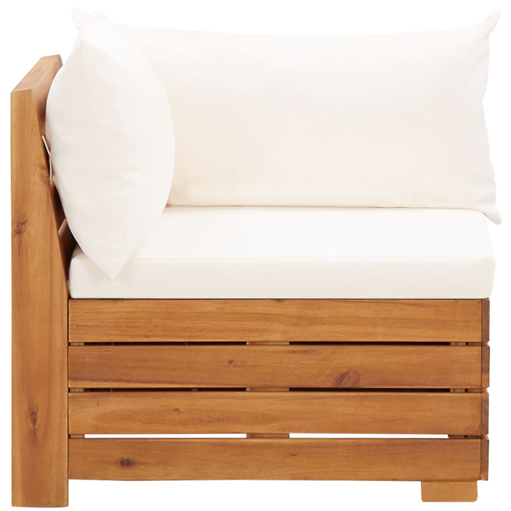 Modular-Sofa-Eckelement 1 Stk. mit Kissen Akazien Massivholz