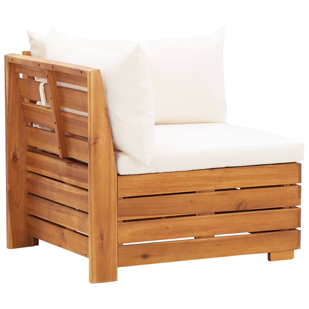 Modular-Sofa-Eckelement 1 Stk. mit Kissen Akazien Massivholz