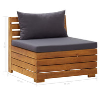 Thumbnail for Modular-Mittelsofa 1 Stk. mit Auflagen Massivholz Akazie