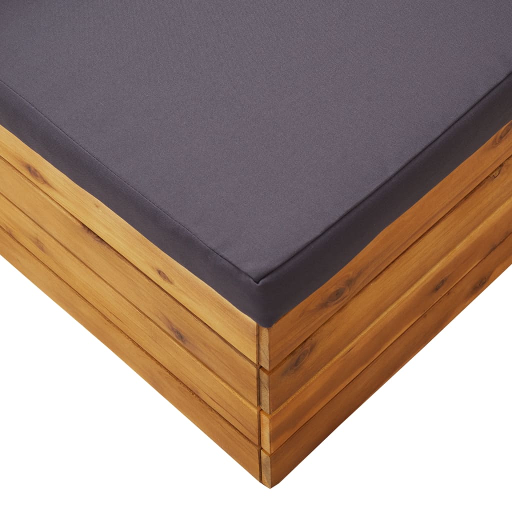 Modular-Fußhocker 1 Stk. mit Auflage Massivholz Akazie
