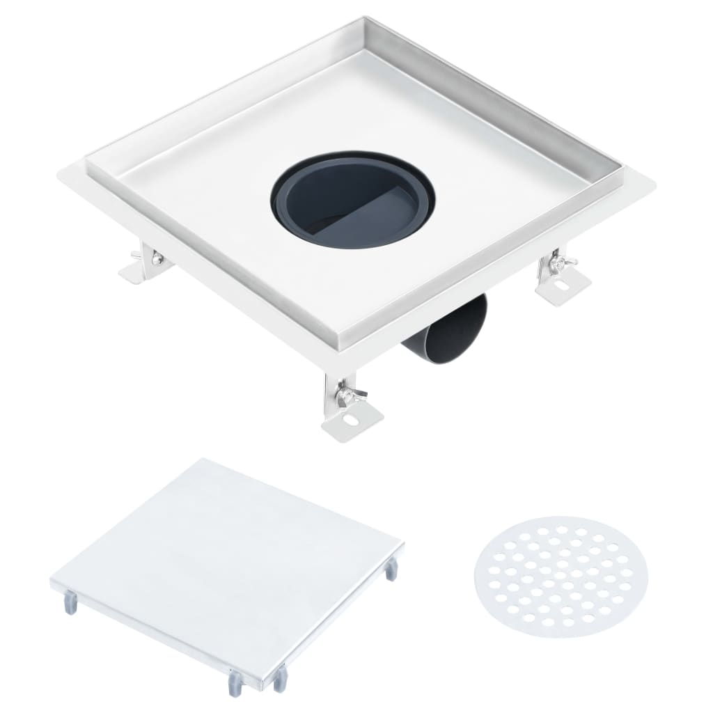 Duschablauf 2-in-1 Flacher und Flieseneinsatz-Deckel 20×20 cm
