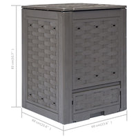 Thumbnail for Gartenkomposter 2 Stk. Braun 60x60x83cm 600 L Kunststoff Rattan