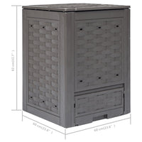 Thumbnail for Gartenkomposter 3 Stk. Braun 60x60x83cm 900 L Kunststoff Rattan