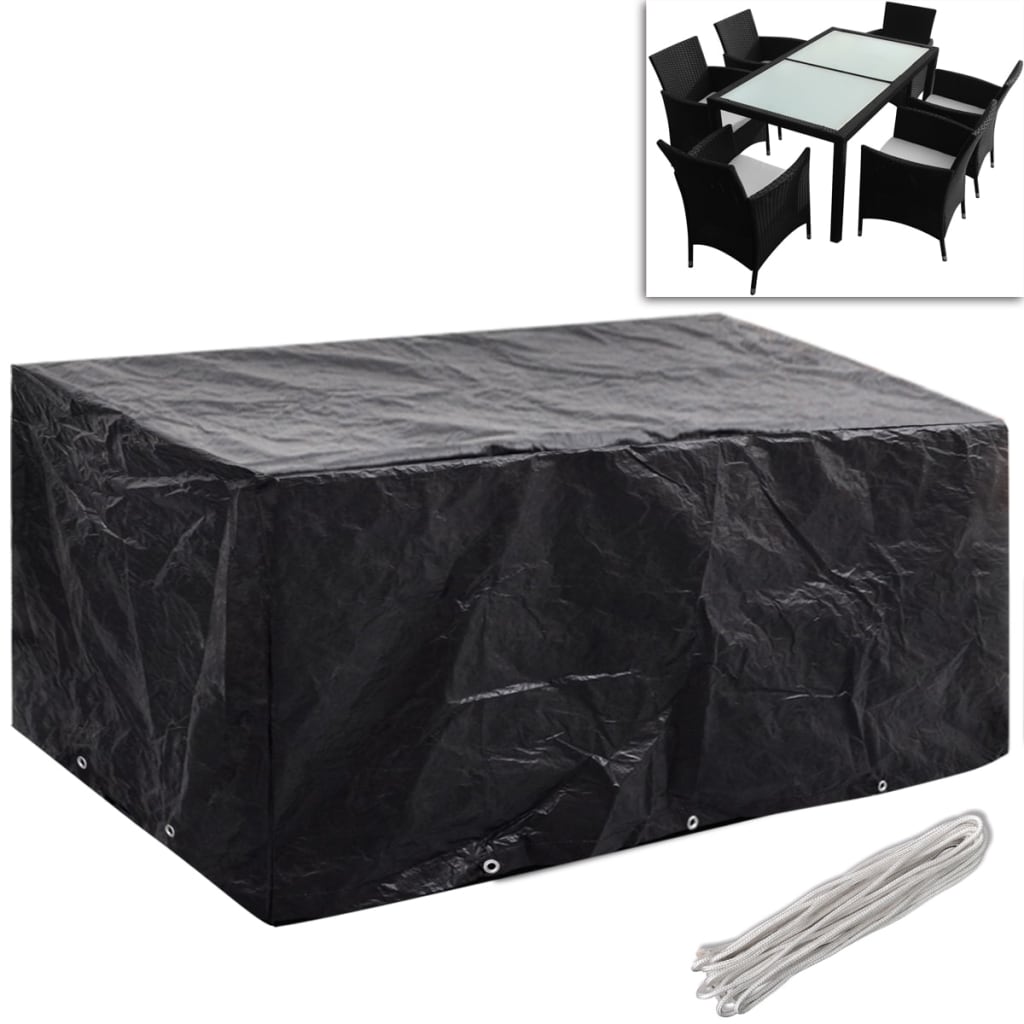 Gartenmöbel-Abdeckungen 2 Stk. 6 Personen Poly Rattan 10 Ösen