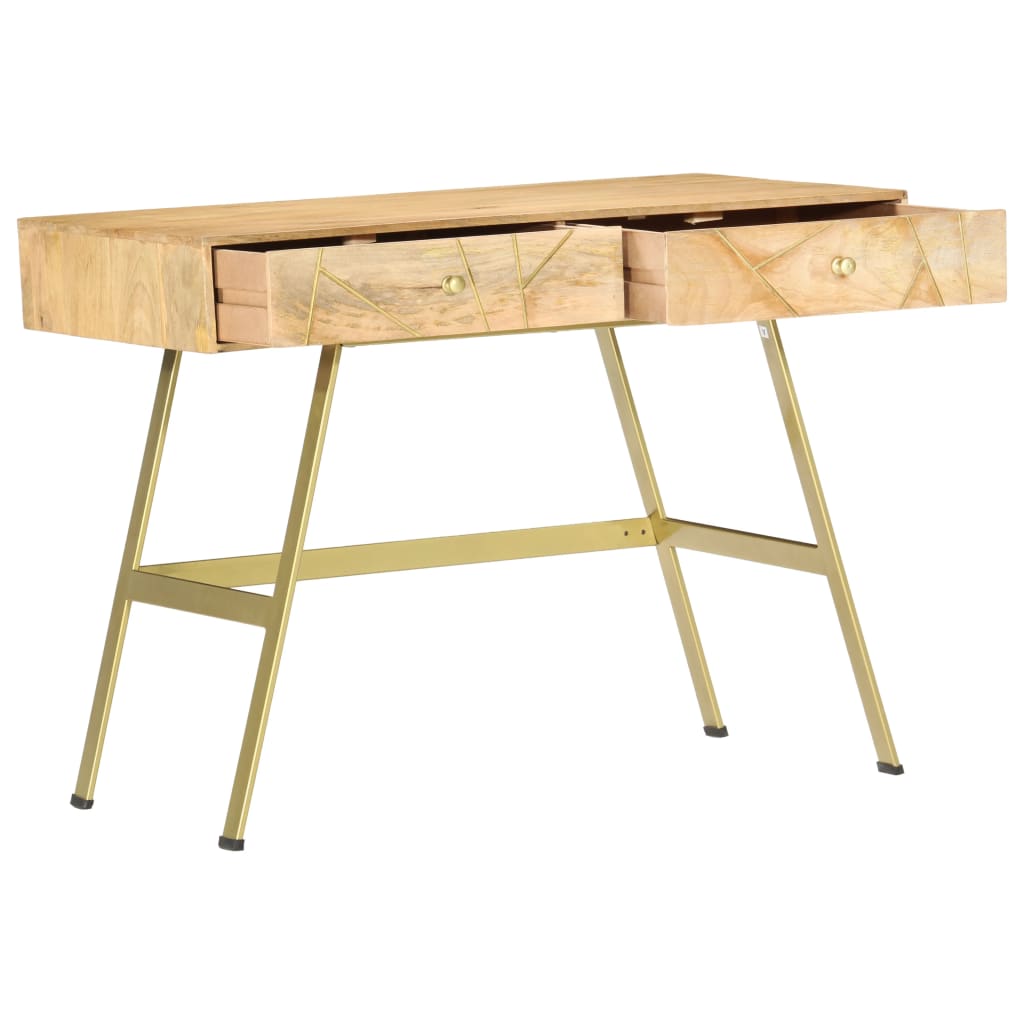 Schreibtisch mit Schubladen 100×55×75 cm Massivholz Mango