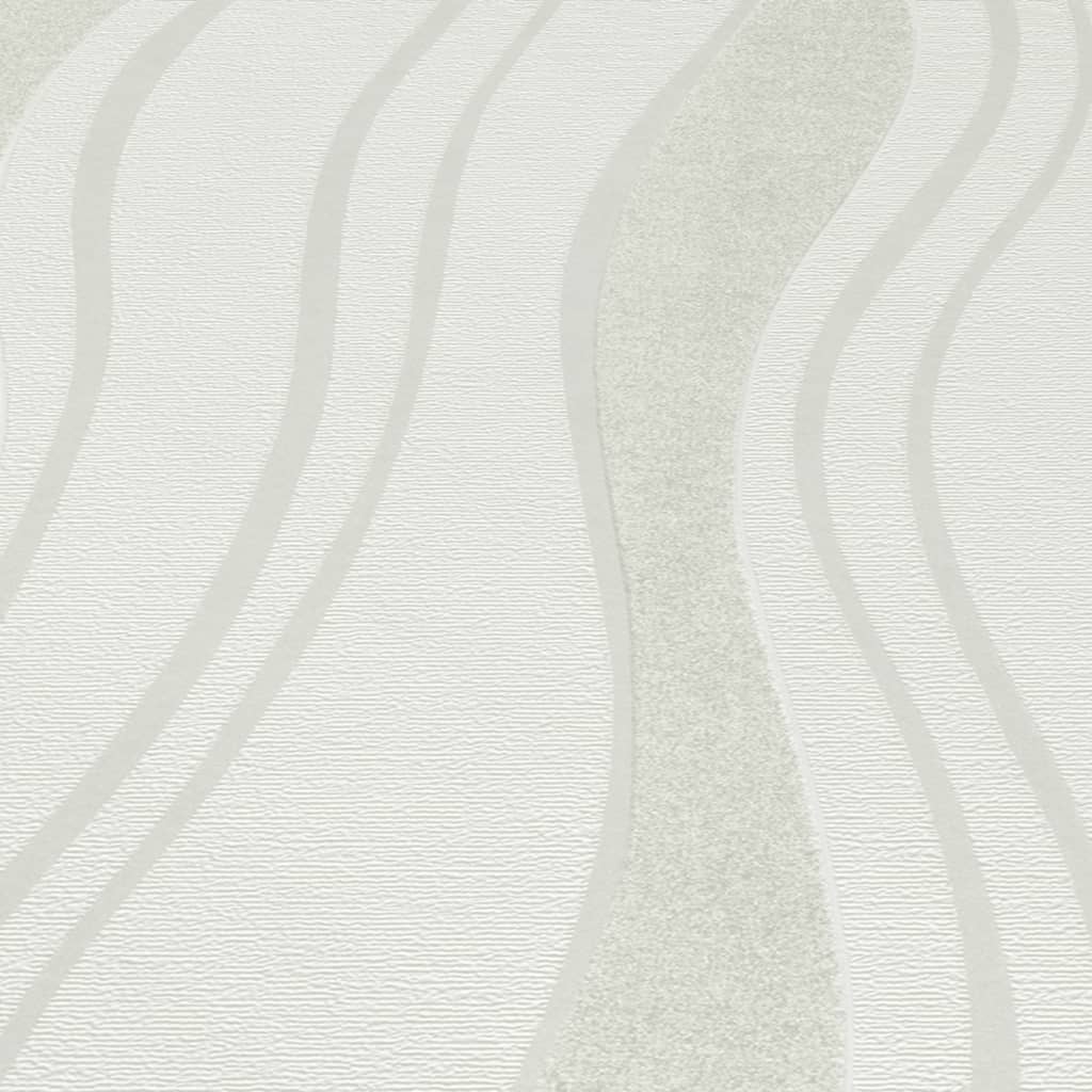 Tapetenrollen Vlies 4 Stk. Weiß 0,53×10 m Wellen