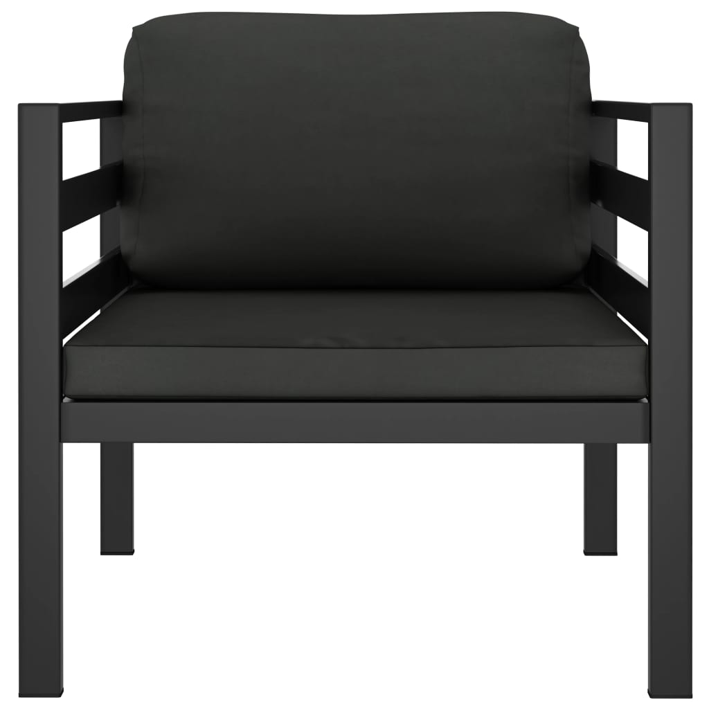 Einzelsofa mit Kissen Aluminium Anthrazit