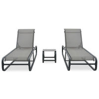 Thumbnail for Sonnenliegen 2 Stk. mit Tisch Textilene und Aluminium