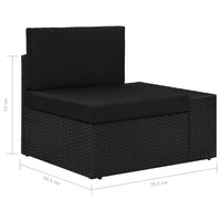 Thumbnail for Modulares Sofa-Eckteil mit Armlehne (links) Poly Rattan Schwarz