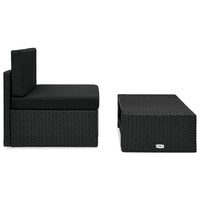 Thumbnail for 2-tlg. Garten-Lounge-Set Poly Rattan Schwarz
