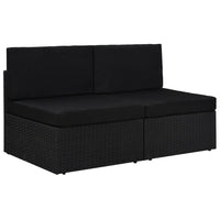 Thumbnail for Modulares 2-Sitzer-Sofa Poly Rattan Schwarz