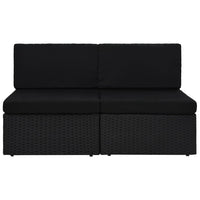 Thumbnail for Modulares 2-Sitzer-Sofa Poly Rattan Schwarz