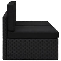Thumbnail for Modulares 2-Sitzer-Sofa Poly Rattan Schwarz