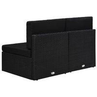 Thumbnail for Modulares 2-Sitzer-Sofa Poly Rattan Schwarz