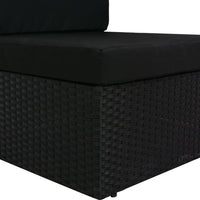 Thumbnail for Modulares 2-Sitzer-Sofa Poly Rattan Schwarz