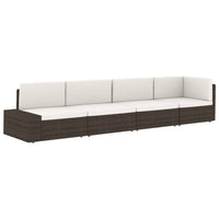 Thumbnail for Modulares 2-Sitzer-Sofa Poly Rattan Schwarz