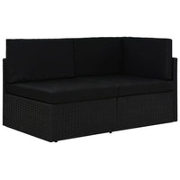 Thumbnail for Modulares 2-Sitzer-Sofa Poly Rattan Schwarz