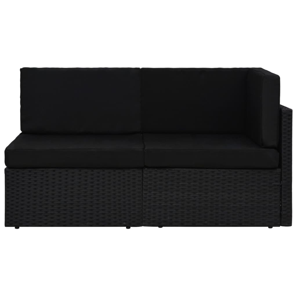 Modulares 2-Sitzer-Sofa Poly Rattan Schwarz