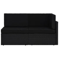 Thumbnail for Modulares 2-Sitzer-Sofa Poly Rattan Schwarz