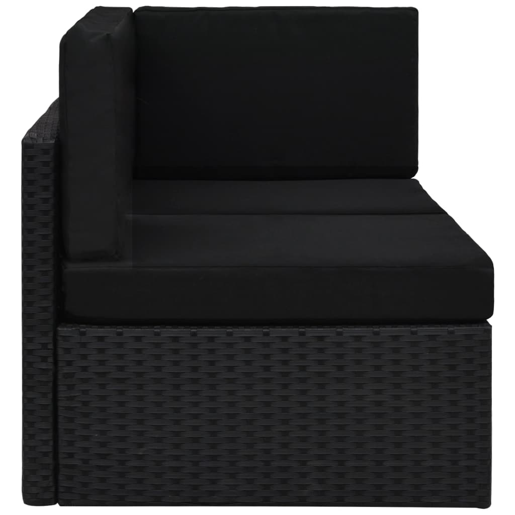 Modulares 2-Sitzer-Sofa Poly Rattan Schwarz