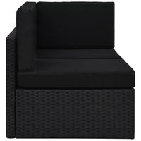 Thumbnail for Modulares 2-Sitzer-Sofa Poly Rattan Schwarz