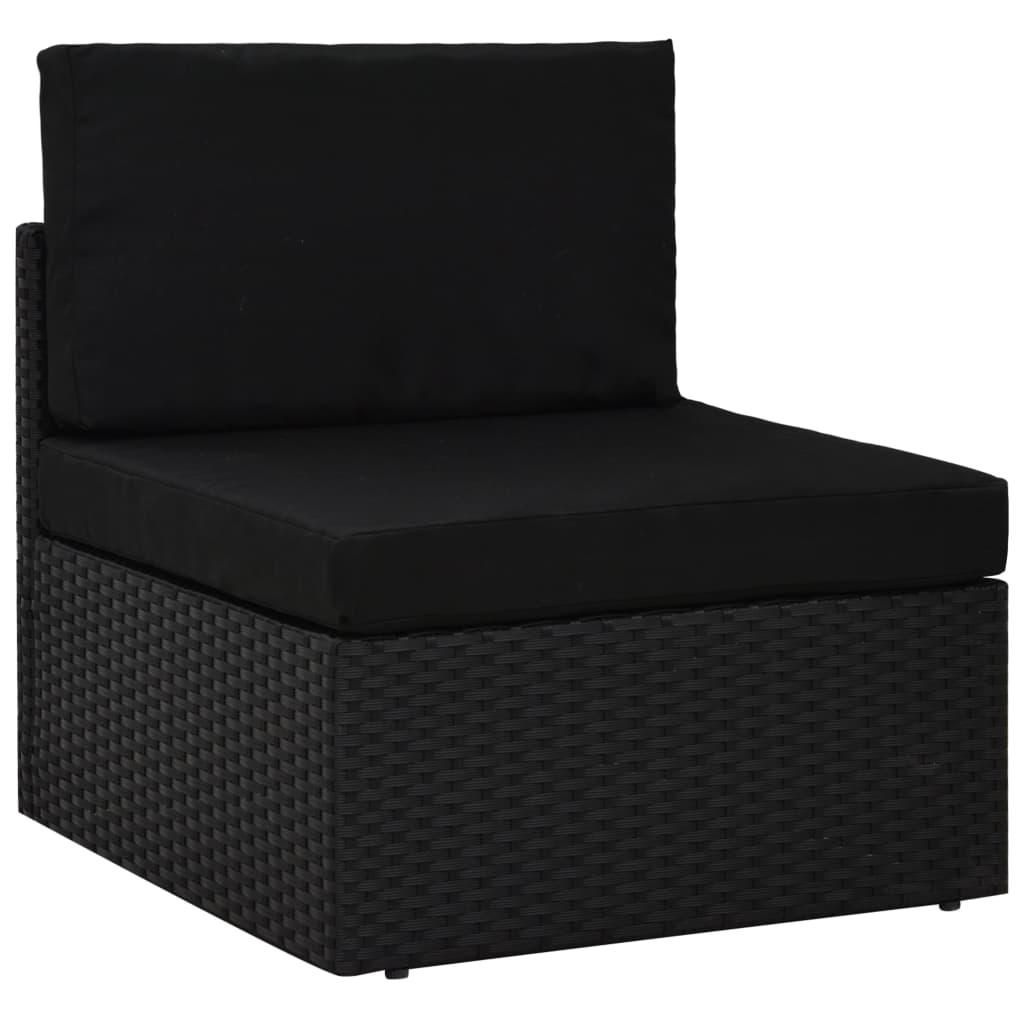 Modulares 2-Sitzer-Sofa Poly Rattan Schwarz