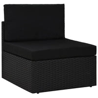 Thumbnail for Modulares 2-Sitzer-Sofa Poly Rattan Schwarz