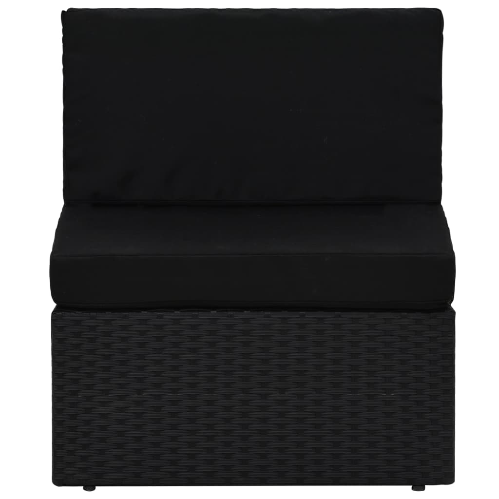 Modulares 2-Sitzer-Sofa Poly Rattan Schwarz