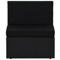 Thumbnail for Modulares 2-Sitzer-Sofa Poly Rattan Schwarz