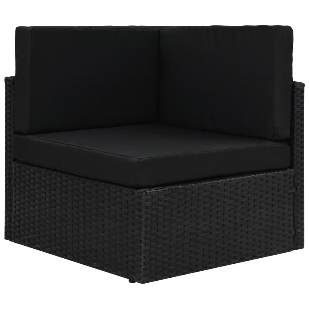 Modulares 2-Sitzer-Sofa Poly Rattan Schwarz