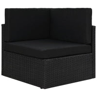 Thumbnail for Modulares 2-Sitzer-Sofa Poly Rattan Schwarz