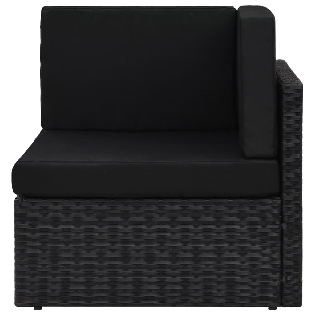 Modulares 2-Sitzer-Sofa Poly Rattan Schwarz