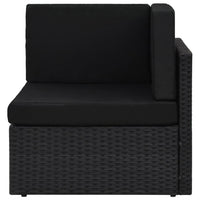 Thumbnail for Modulares 2-Sitzer-Sofa Poly Rattan Schwarz